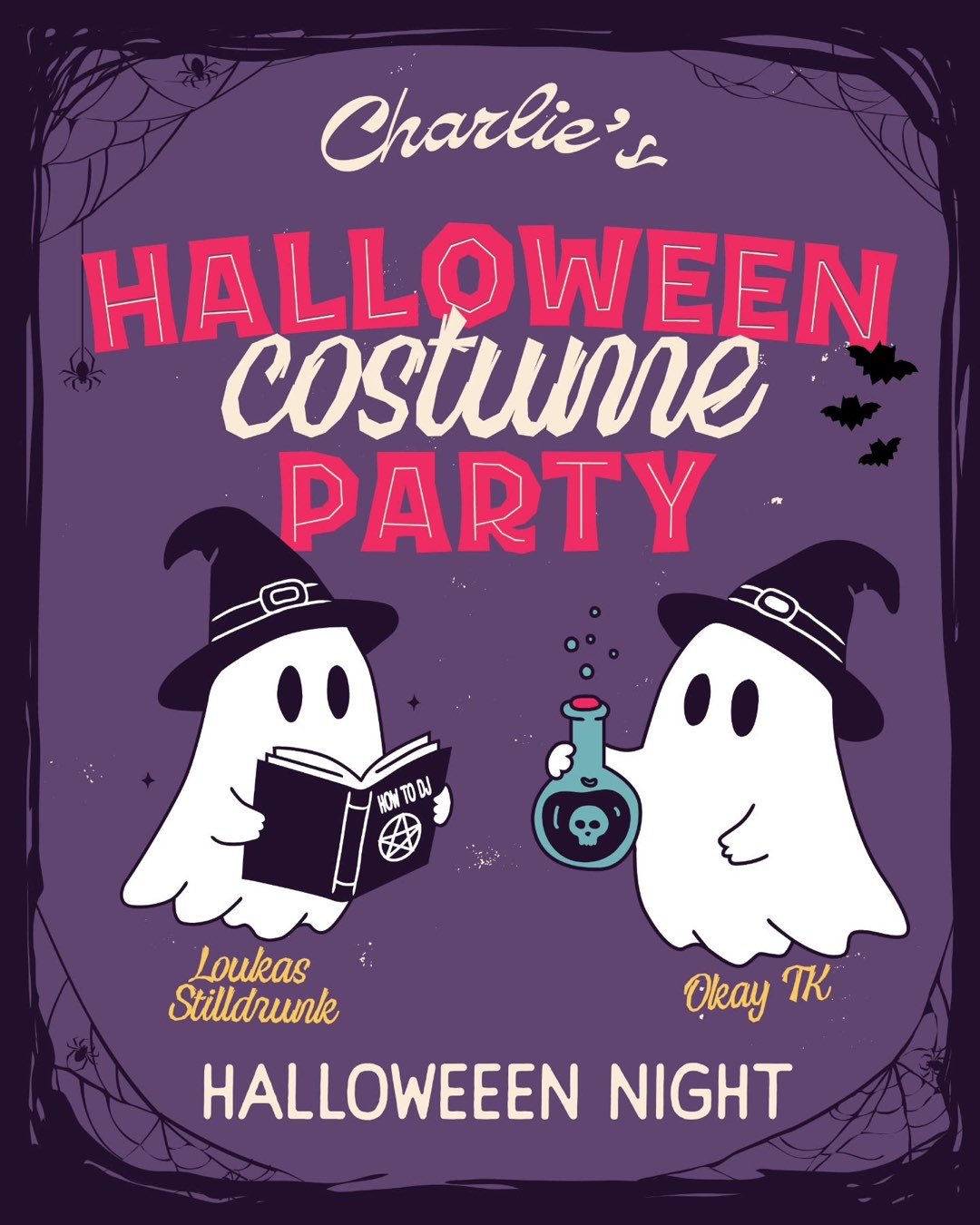 Flyer for Charlie's Halloween Costume Party